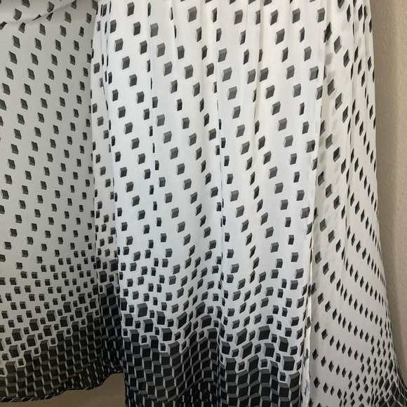 White black sleeveless dress flowing skirt dress A line dress chiffon ombré - Picture 16 of 16